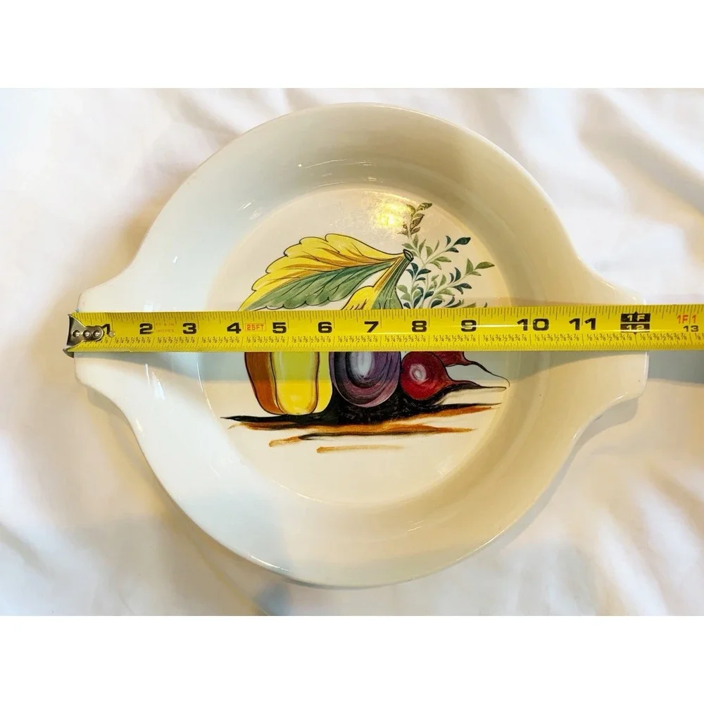 Vintage Oven King Pie Pan Italy Number 33 Vegetables 10